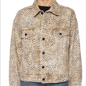 ALEXANDER WANG Leopard Print Denim Jacket XS / S